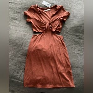 Abercrombie & Fitch Terracotta Tie-Front Mini Dress